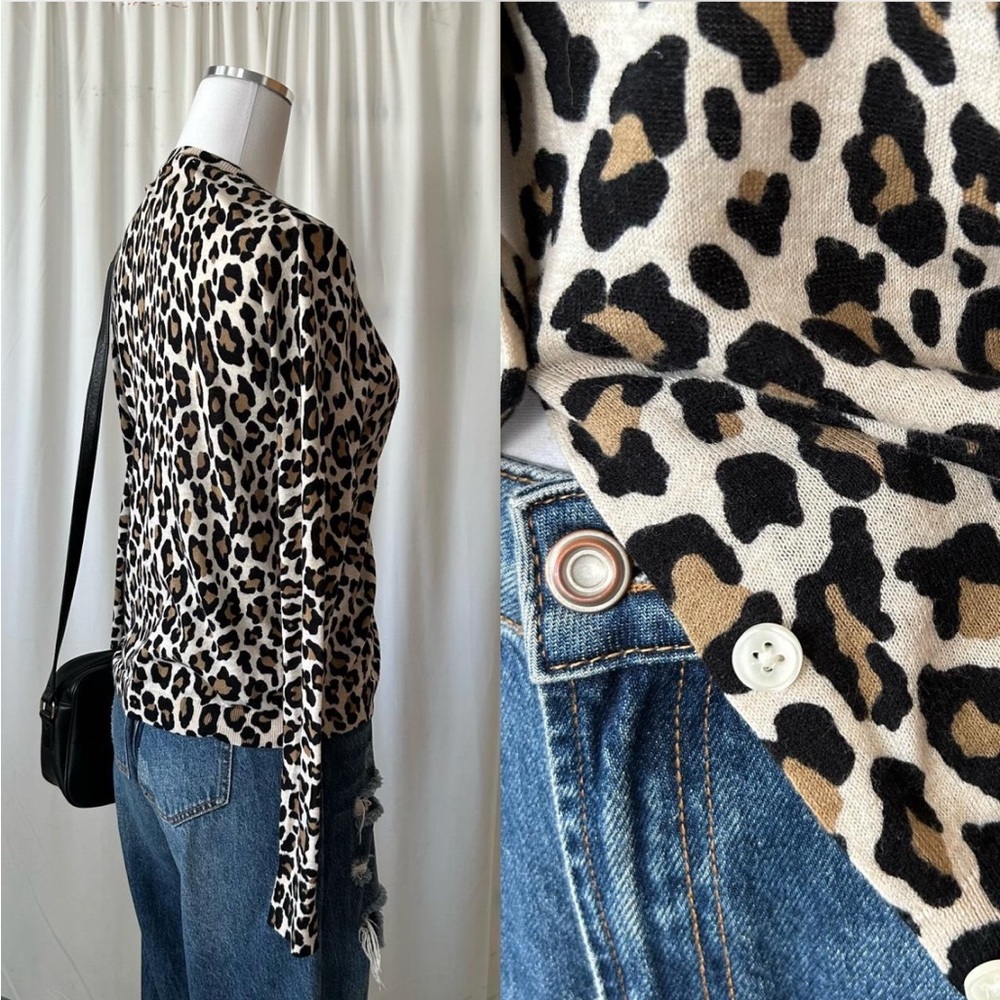 Loft animal print cotton Cardigan size XS. - Picture 7 of 8
